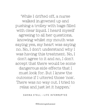 Life Interrupted - A Memoir by Karina Stell